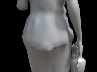 Victorian Statue Low-poly 3D model