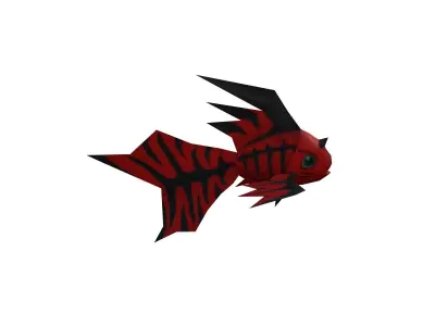 Tiger fish Low-poly 3D model
