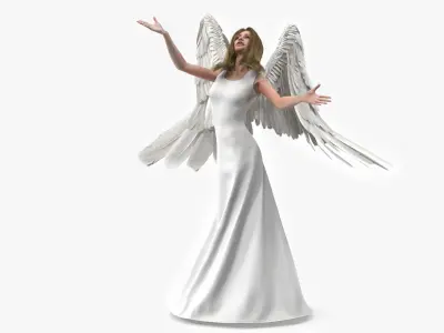 Brown Eyed Blonde Angel Girl Rigged 3D model