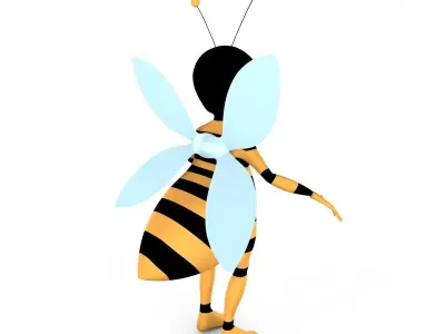 Bee Rigged Character Low-poly 3D model