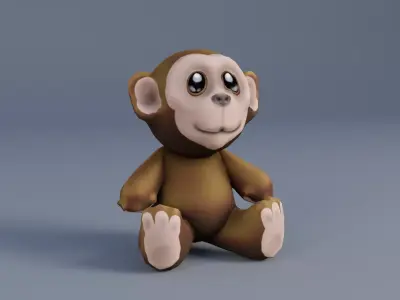 Monkey Toy Low-poly 3D model
