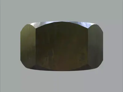 Steel Stained M12 Hex Nut with PBR 4K Textures 3D model