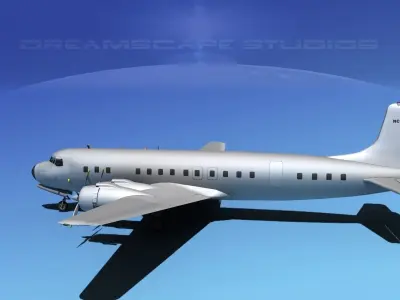 Douglas DC-7C Bare Metal 3D model