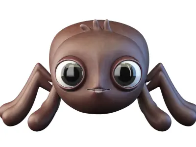 Cartoon Spider Character 3D model