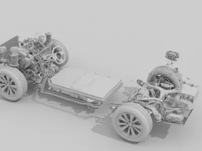 Electric vehicle chassis 3D model