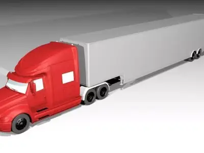 3d track trailer Free 3D model
