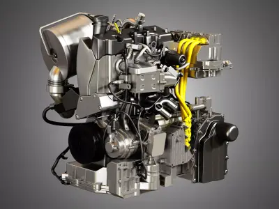 Volkswagen - XL1 Diesel-Electric Hybrid Engine 3D model
