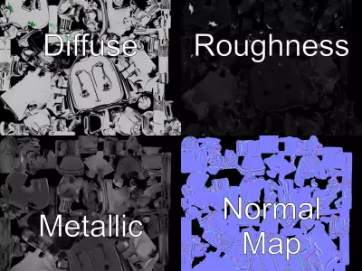 Metallic Robo Beetle model pack Low-poly 3D model