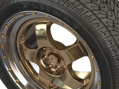 RimCar03 set of wheels 3D model