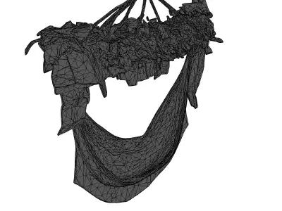 Decorative Hanging Hammock with Plants 3D model