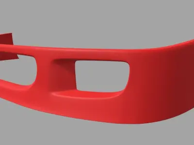 Front Bumper Ferrari F40 Low-poly 3D model