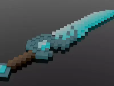 Pixel 3d sword Free 3D model