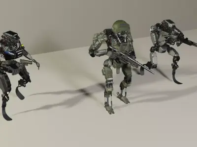 Humanoid Army and Police Robot Free 3D model