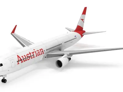 Boeing 767-300ER Austrian Airlines Low-poly 3D model