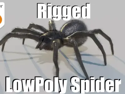 Low-Poly Spider RIGGED Free low-poly 3D model