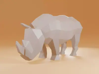 Rhinoceros Meshes Low-poly  3D model