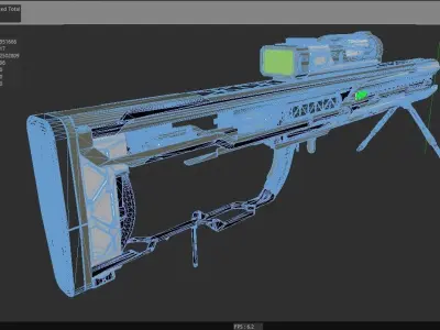 Concept Sci-fi laser rifle Free 3D model