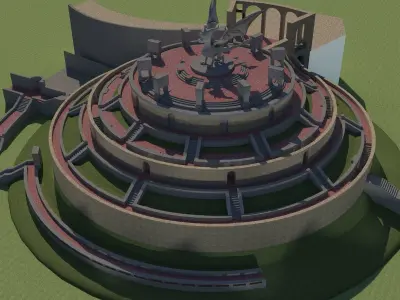 Building - Mausoleum of Spyro - Low Poly - 3D Model statue Low-poly 3D model