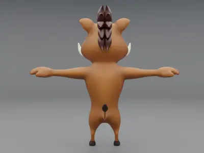 3D Wildboar Cartoon 3D model