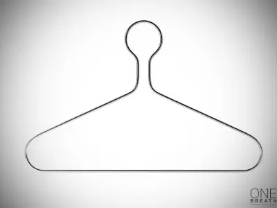 30cm Realistic Hotel Metal Hanger Tongs for Dressing Shops 3D model