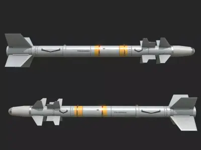 Chinese PL7 Infrared guided Air-to-Air missile PL-7 Low-poly 3D model