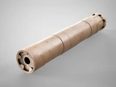 Rugged Obsidian Silencer - 9mm Hundgun Suppressor AAA Low-poly 3D model
