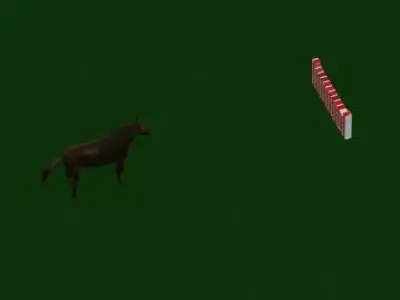 Animated horse and brick obstacle in blender Low-poly 3D model