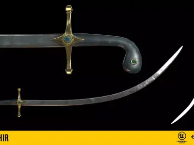 Shamshir Low-poly 3D model