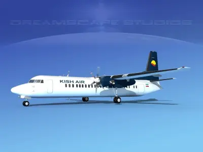 Fokker F-60 Kish Air 3D model