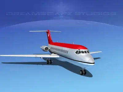Douglas DC-9-20 Northwest Airlines 3D model