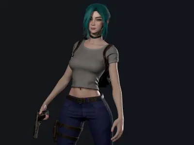 Survivor Girl 4 Low-poly 3D model