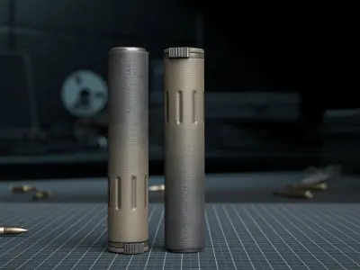 Silencer Ar15 - Sand Low-poly 3D model