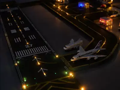 Modular Airport Runway Diorama Base STL 3D model