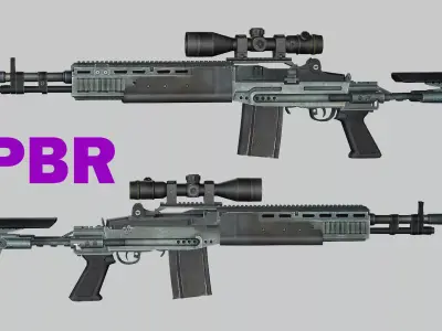 Sniper Denel 4NTW-20 Low-Poly 3D Model Low-poly 3D model purchase