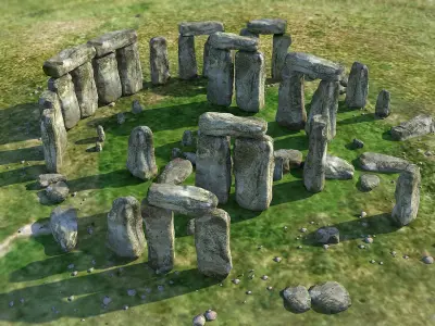 Stonehenge in england Low-poly 3D model