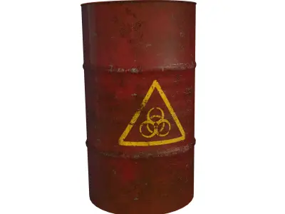 Old barrel of hazardous chemicals PBR low-poly game ready real Low-poly 3D model