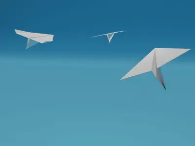 Low Poly Paper Airplanes Free low-poly 3D model