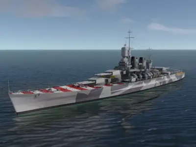 ITALIAN BATTLESHIP ROMA 3D MODEL 3D model