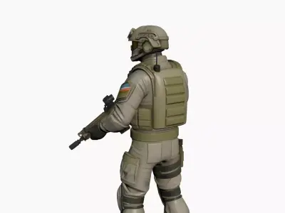 Military Soldier Character 3D Model Realistic Tactical Outfit 02 3D model
