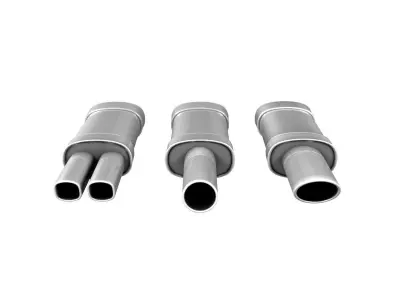 Exhaust three pipes 3D model