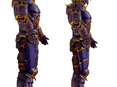 Subdivision 3D Men The Knight Dark Lord Low-poly 3D model