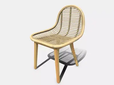 Cane Chair Free low-poly 3D model