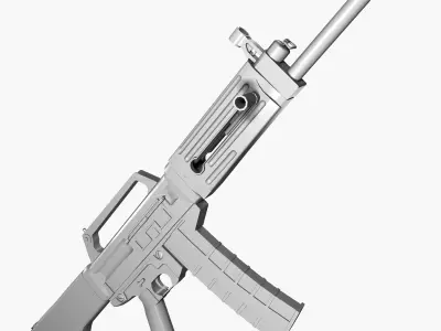 USAS 12 Shotgun low pol Low-poly 3D model