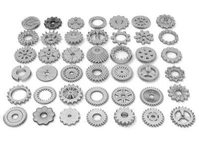 Gears kitbash Low-poly 3D model