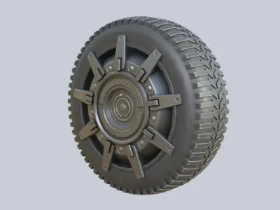 Scifi wheel Low-poly 3D model