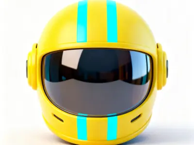 Stylized Cyber Visor Helmet 3D Model Low-poly 3D model