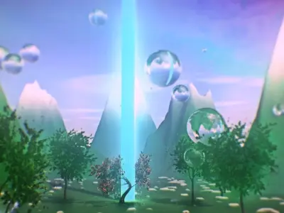 SCI-FI mountains V3 Free low-poly 3D model