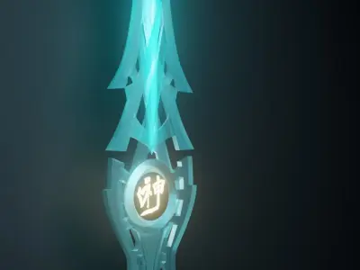 Monado 3 sword with lights 3D model