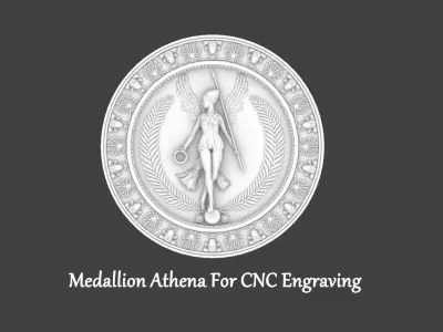Athena Medallion CNC Engraving Design 3D print model