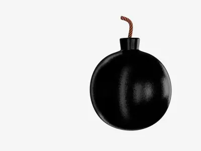  A Bomb with a wick Free low-poly 3D model